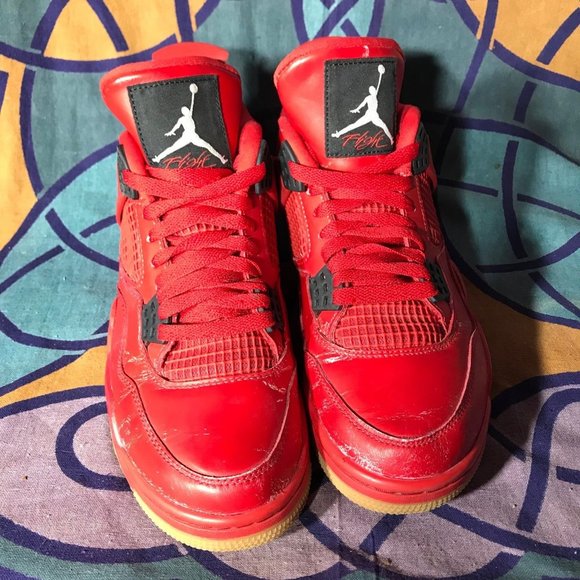 AV3914-600 Air Jordan 4 Retro NRG 'Singles Day' Red EUC Womens Size 9.5 Mens 8 - Picture 5 of 10